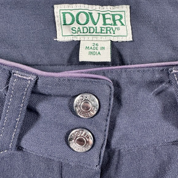 Dover Saddlery Equestrian Riding Breeches Pants Womens 26 Navy Suede Stretch - Picture 2 of 9